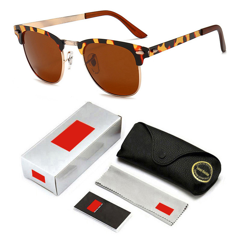 Ray Sunglasses Men Rice Nails Ladies Sunglasses Luxury Colorful Retro Ban Sun Glasses Glass Lens Shades For Women 3716