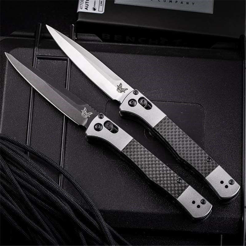 

Outdoor Camping Flick Knife Military Benchmade 4170BK Italian Milano Tactical Automatic Open Folding Pocket Knife Survival Hunting Camping Knife Tactical Knives