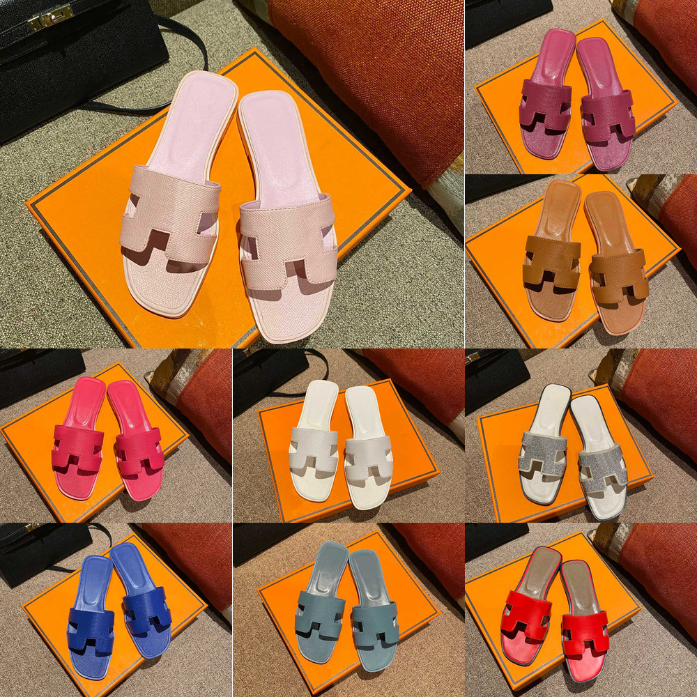 

Hots slides Sandal Women Slide shoes Summer Slippers Patent Leather Lychee Crocodile Skin Maroon Fonce Khaki Triple White Brown Classic Black Men