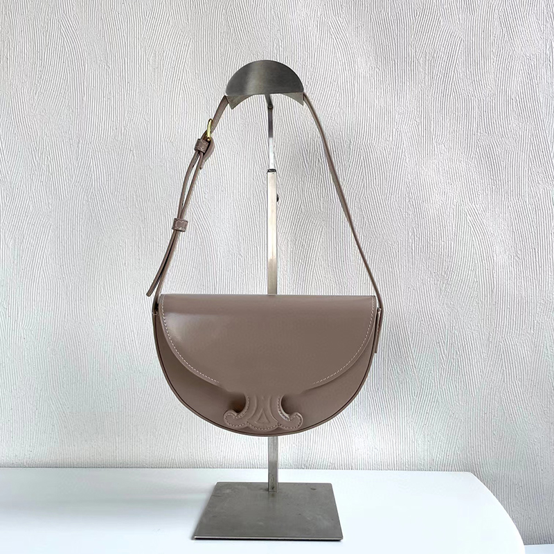 

Luxurys designer bag leather handbag hardware of the same color triomphe bag classic fashion vintage women's shoulder cross body bags, Light grey