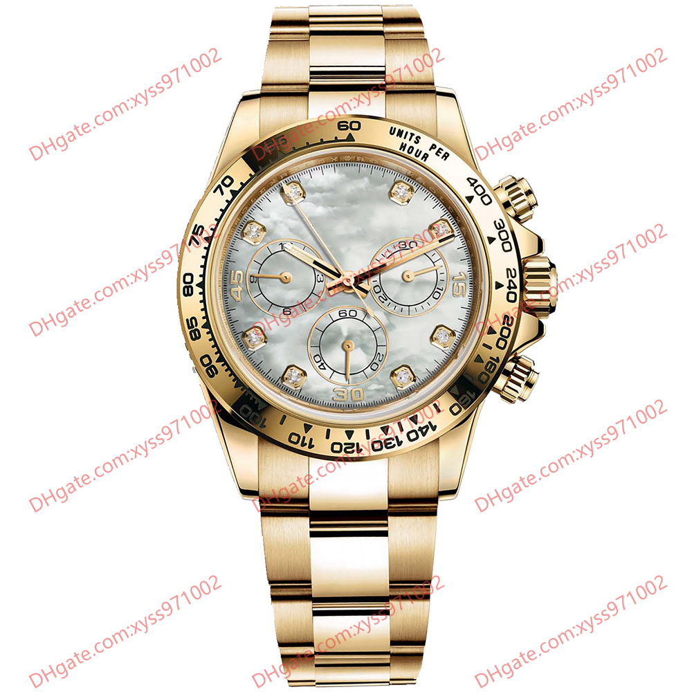 

Men's Watch 40mm White Mother Of Pearl Dial Asia 2813 Automatic Mechanical M116508 Luxury Diamond No Chronograph Stainless Steel Strap Sapphire Glass 116508-0007, M116508-0007