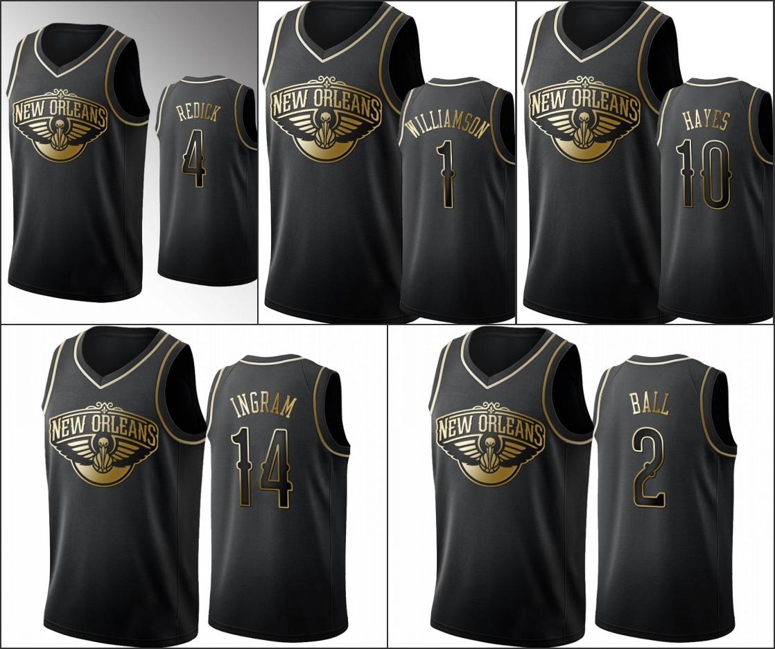 

Jersey Wholesale Custom New Orleans''Pelicans''Men Zion Williamson Jaxson Hayes Lonzo Ball Brandon Ingram J.J. Redick Black Golden Edition Women Youth