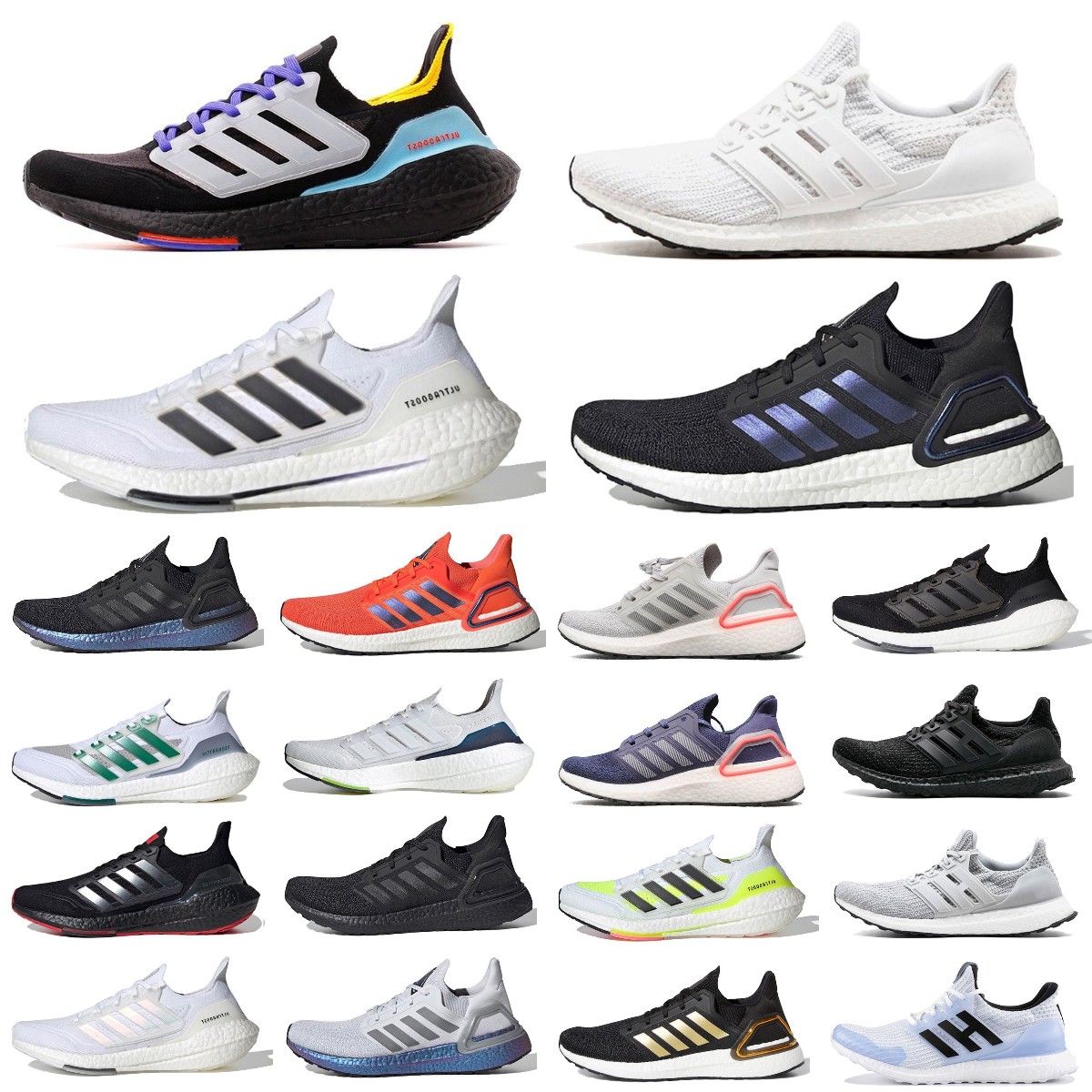

UltraBoosts 3.0 4.0 5.0 running shoes Black and White 19 20 Primeknit Oreo CNY Blue grey Men Women jogging classic sport outdoor UB casual shoe Sneakers 36-45, Box