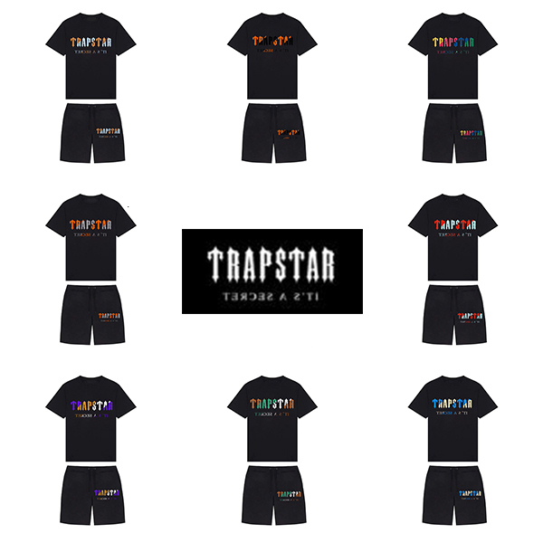 

22ss New 9 Colors Trapstar mens t shirt and short London Street Fashion Brand suit Casual sport shirts neck collar without label, Supplement (not shipped separately)