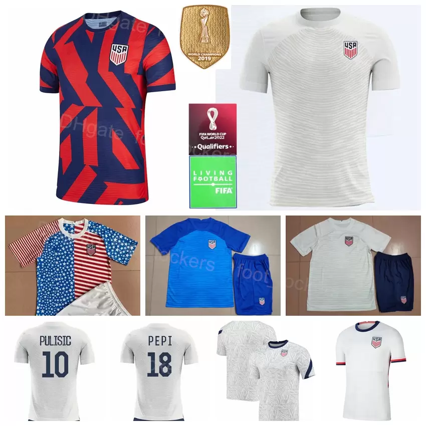 

football Soccer US Soccer 2022 Qatar World Cup 13 Alex Morgan Jerseys 15 Megan Rapinoe 9 Ricardo Pepi 11 Brenden Aaronson 5 Antonee Robinson, With patch