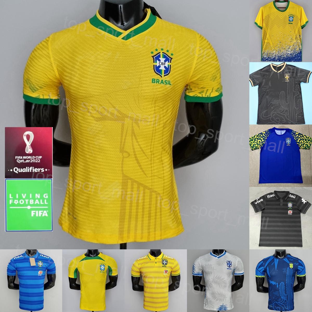 

football Soccer Brazils 2022 Qatar World Cup Soccer 3 Thiago Silva Jerseys 7 Lucas Paqueta 4 MARQUINHOS 2 DANILO 9 RICHARLISON 19 RAPHINHA 1, Yellow
