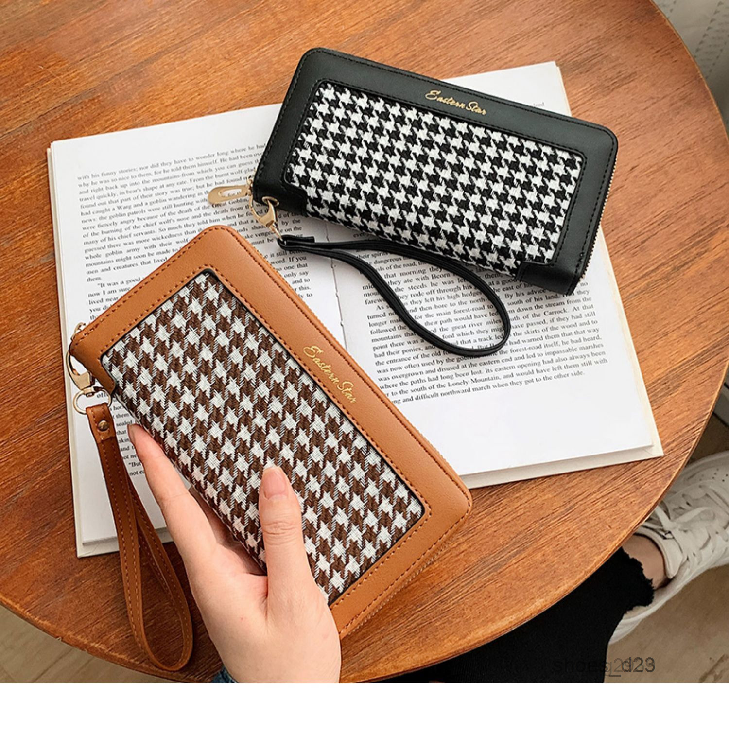 

HBP Wallets Fashion Women Long Wallets Newest Small Wallets Zipper Pu Leather Quality Female Purse Card Holder Wallet Houndstooth Handbag P
