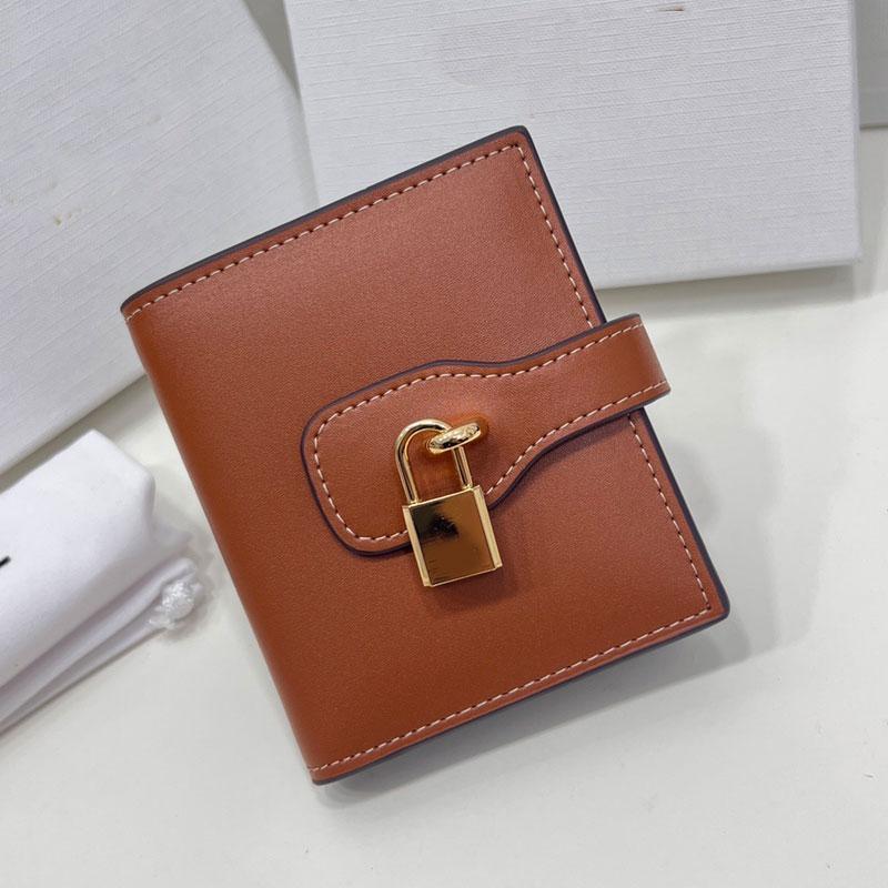 Portefeuille court pochette femmes porte-monnaie carte sacs mode peau de vache en cuir véritable or lettré Prin serrure décoration