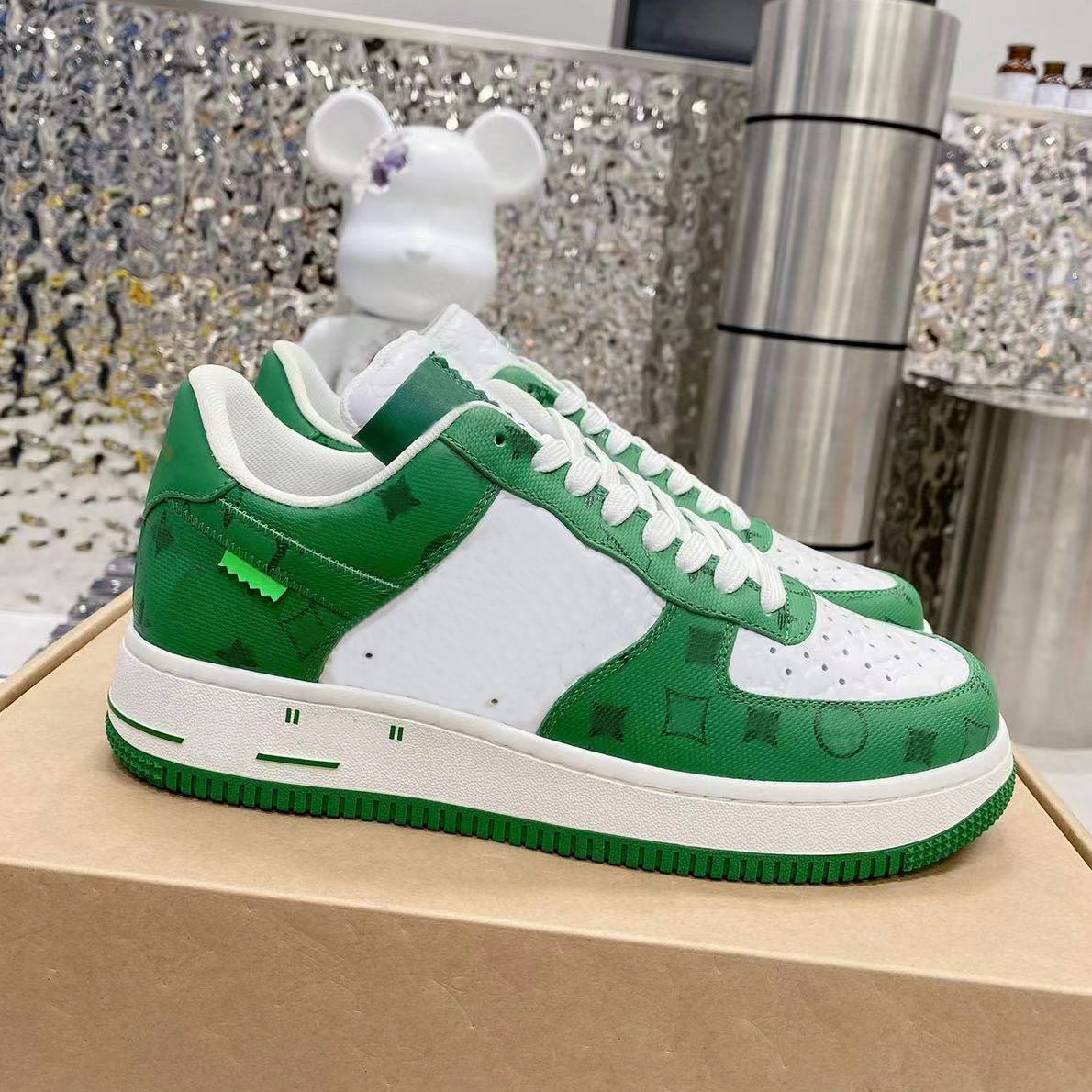 

New luxury Blue designer Casual Shoes Airs Men real Leather Forces sport designer Sneakers, As pic13