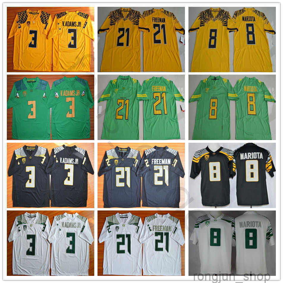 

Jersey NCAA Oregon Ducks College #8 Marcus Mariota Jersey 3 Vernon Adams Jr 21 Royce Freeman University Football Jerseys Green Yellow Black White