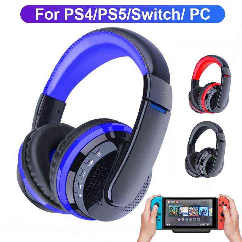 Headsets Bluetooth Wireless Headphones with Nintendo Switch PS4 PS5 PC Transmitter Stereo Gaming Helmet with Mic phone Gamer Headsets T220916-image-804754515