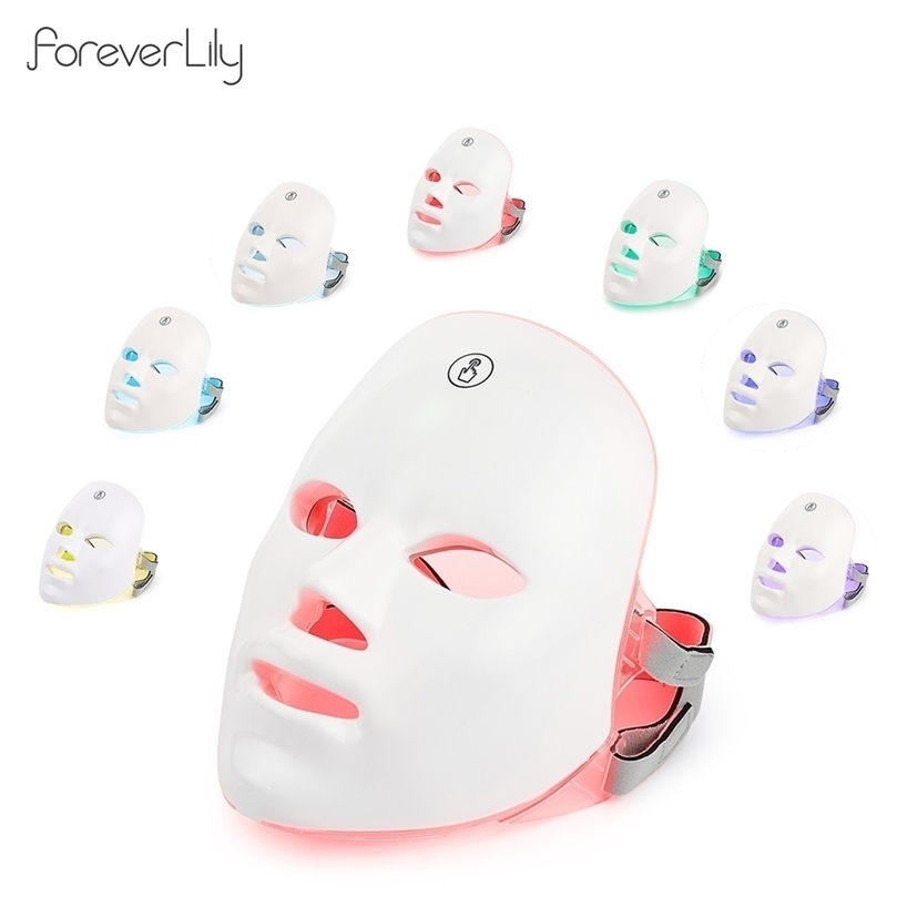 

Face Care Devices USB Charge 7Colors LED Mask Pon Therapy Skin Rejuvenation Anti Acne Wrinkle Removal Skin Care Mask Skin Brightening 220916