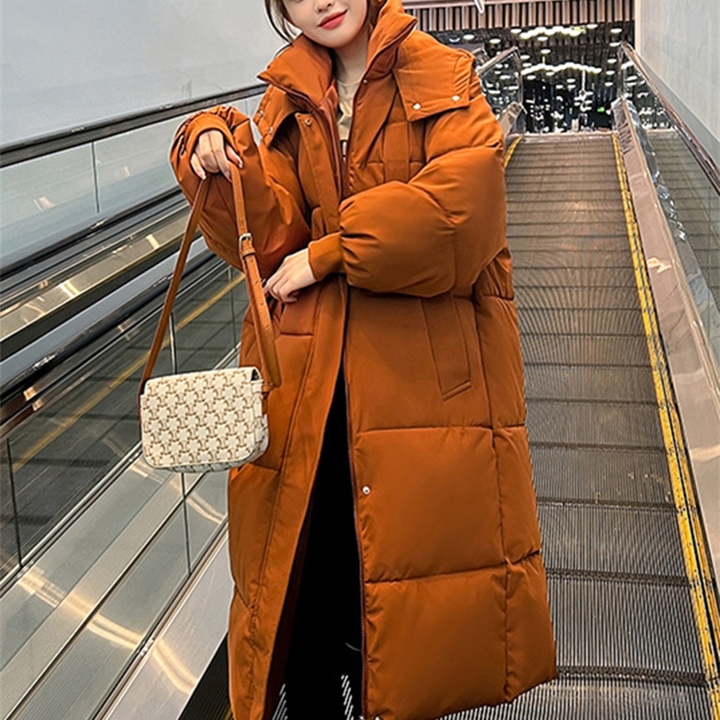 Women's Down Parkas Thick -30 degree Parka women Winter long over-the-knee down jacket female loose hooded winter A08D 220916