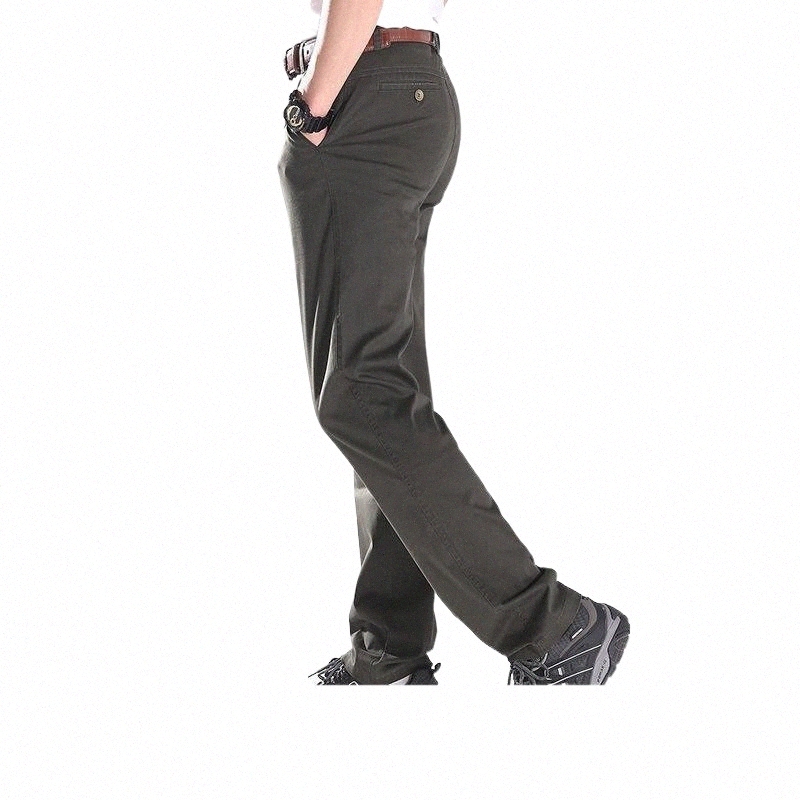 fashion Autumn Thin Large Men's Casual Pants Pure Cotton Loose Long Trousers Elastic Male Plus Size 31 32 33 34 35 36 38 40 42 z0Qv#