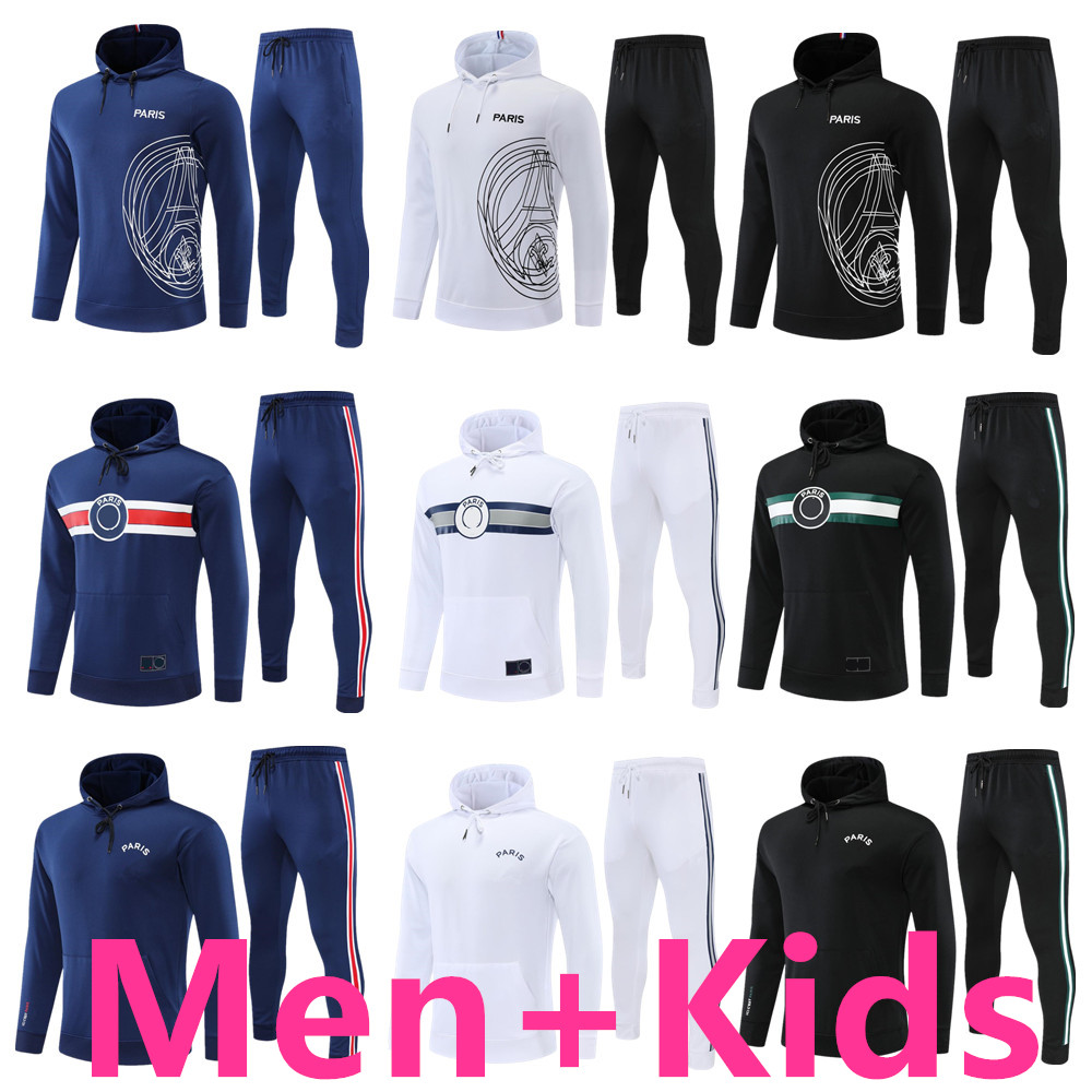 

hooded Tracksuits 2022 survetement jacket Training suit MBAPPE SERGIO RAMOS 22/23 Maillot de football Paris jogging Men kids soccer Sets, 21/22