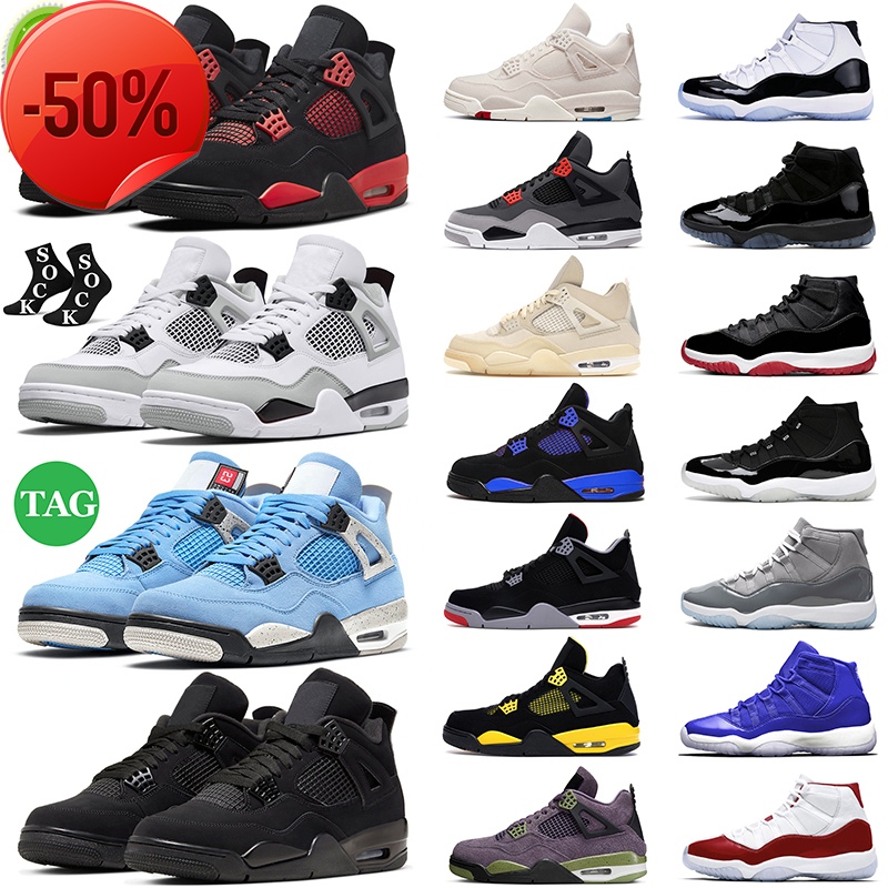 

Boots Jumpman 4 4s Basketball Shoes Mens Womens Military Black Cat Red Thunder University Blue Sail 11 Cool Grey Concord Bred Trainers Sports, 4s university pink