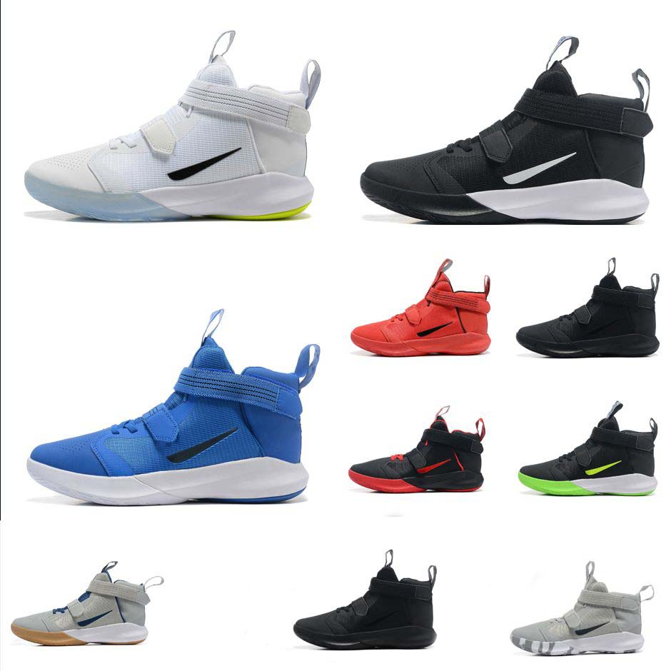 

2022Mens precision 3 high top basketball shoes White Black Blue Red Bred Green Grey Lebron soldier 19 XIX Space Jam sneakers tennis, 1#