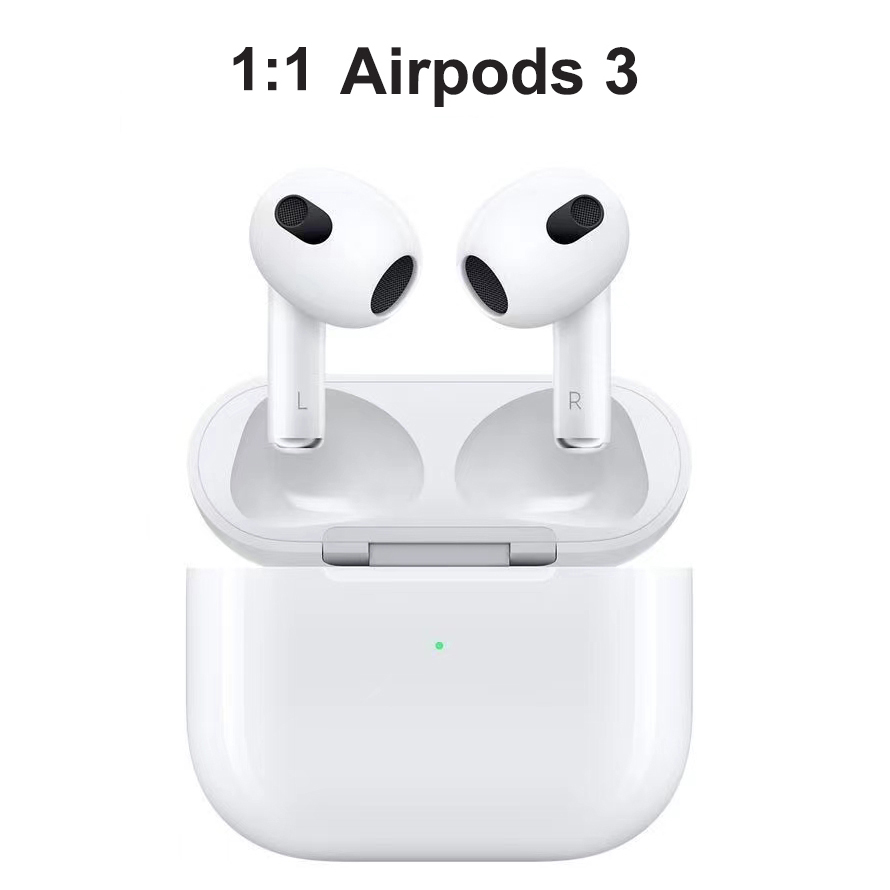 

1;1 Top Qualitys Airpods 3rd earphones generation Gen 3 earphone pop-up window wireless charging Bluetooth headphones Earbuds for Apple iPhone 13 12 11 Pro Max X Plus, White