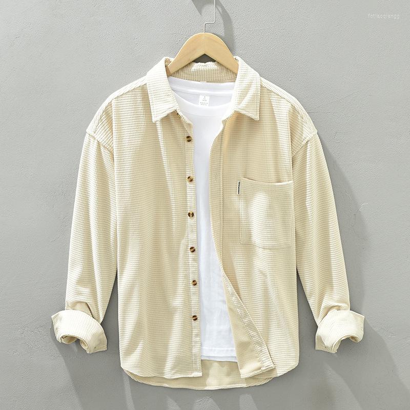 

Men's Casual Shirts Button Down For Men Pure Cotton Turn-down Collar Long Sleeve Shirt Male Solid Regular Clothes, Armygreen