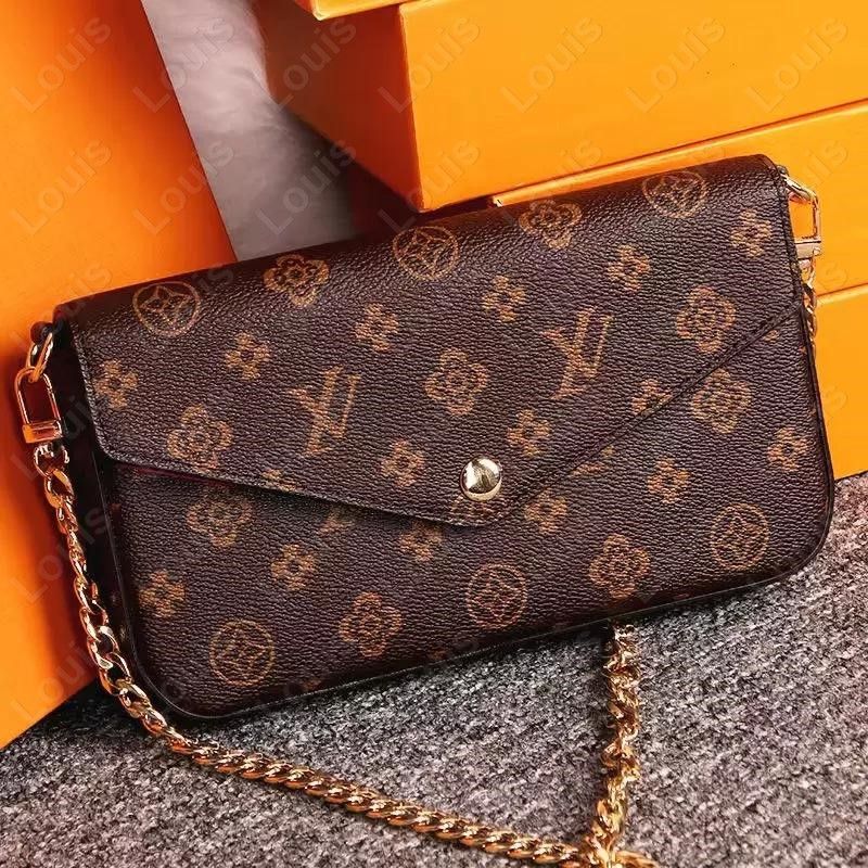 

Woman Bag handbag purse original box date code women fashion wholesale checker plaid flower Original box louise Purse vutton Crossbody viuton bag, Red embossing