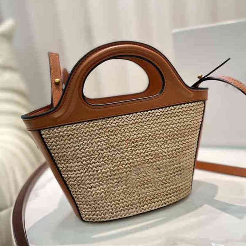 

Totes Rattan Straw Tote Bag Women Luxury Designer Brand Crossbody Shopping Handbags Lady Letter Weave Basket Shoulder Wallets 220416, Black