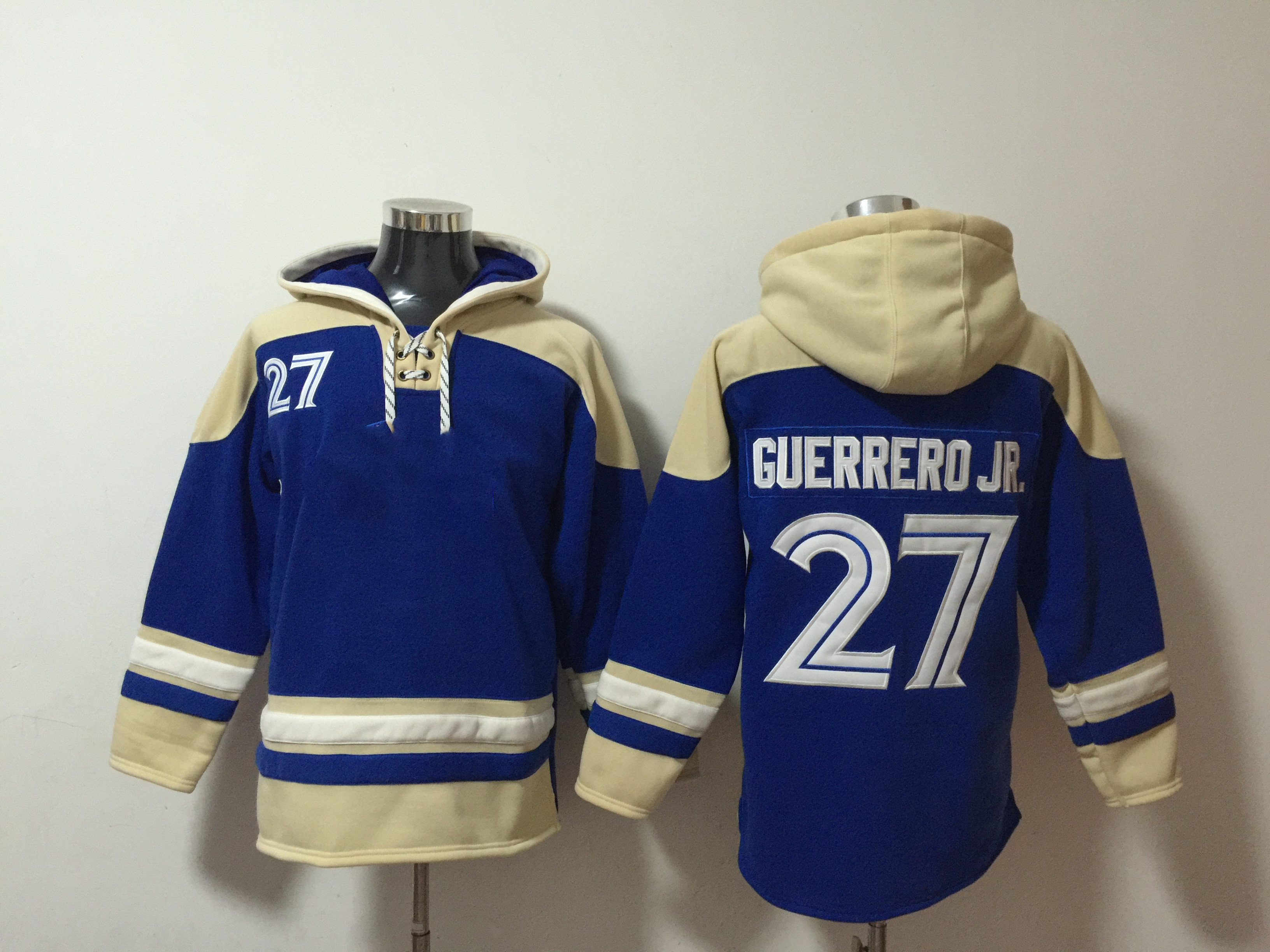 

Team Baseball Pullover Hoodie Guerrero Jr. 27 Bichette 11 Fans Tops Size S-XXXL Blue Color Toronto Hoody