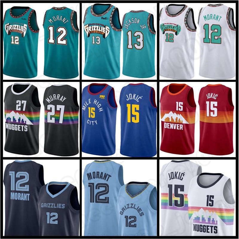 

Jersey Basketball''nba''Grizzlies''Ja 12 Morant Memphis''Jokic 15 Jaren 13 Jackson Jr Denver''Nuggets''Jamal 27 Murray Nikola, Men jersey