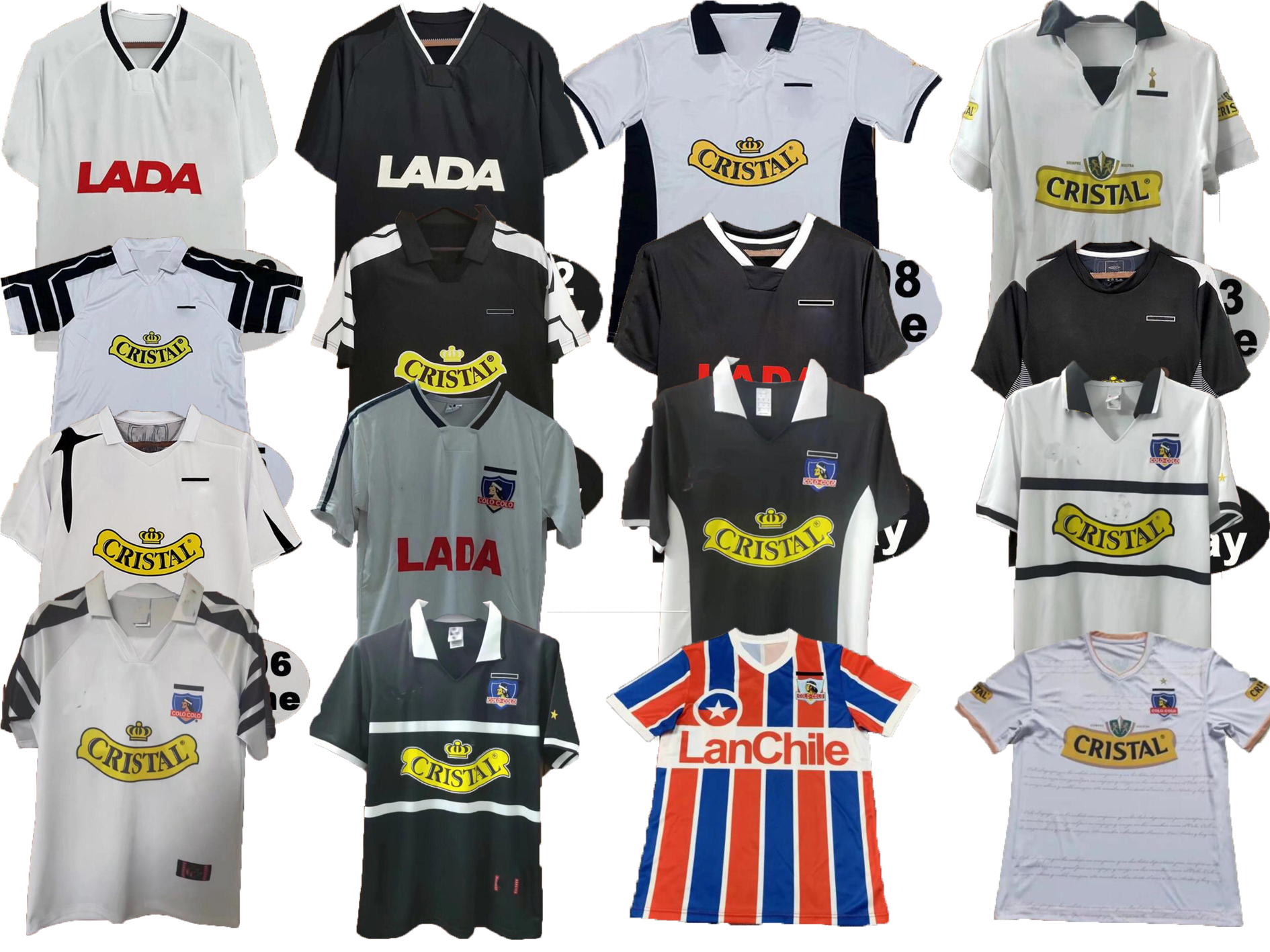 

Colo colo Retro Soccer Jersey 1991 2006 2011 Cup ANGEL FERNRNDEZ VIDRL LERL 13 times Champion Edition Short Sleeve Football Shirt, Grey