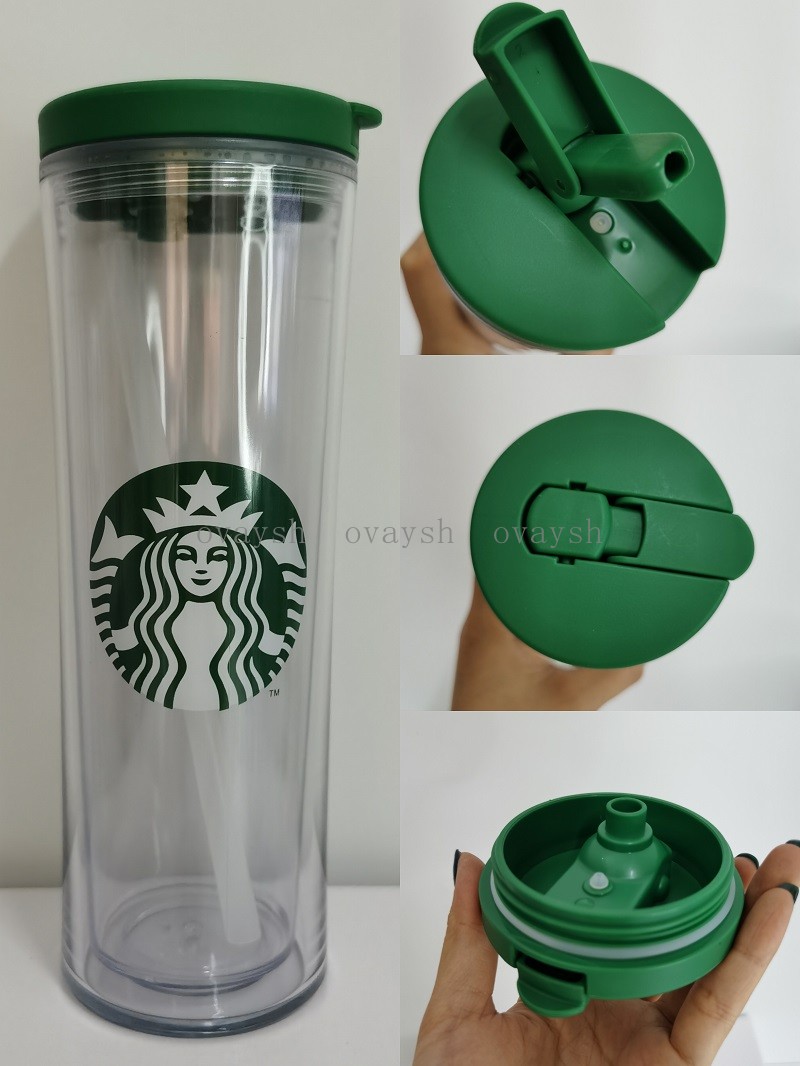 

Starbucks Double-Layer Tumblers Insulated Cup 710ML Bomb Cover Straw Straight Body Cup Large-Capacity Sport Bottle, Customize