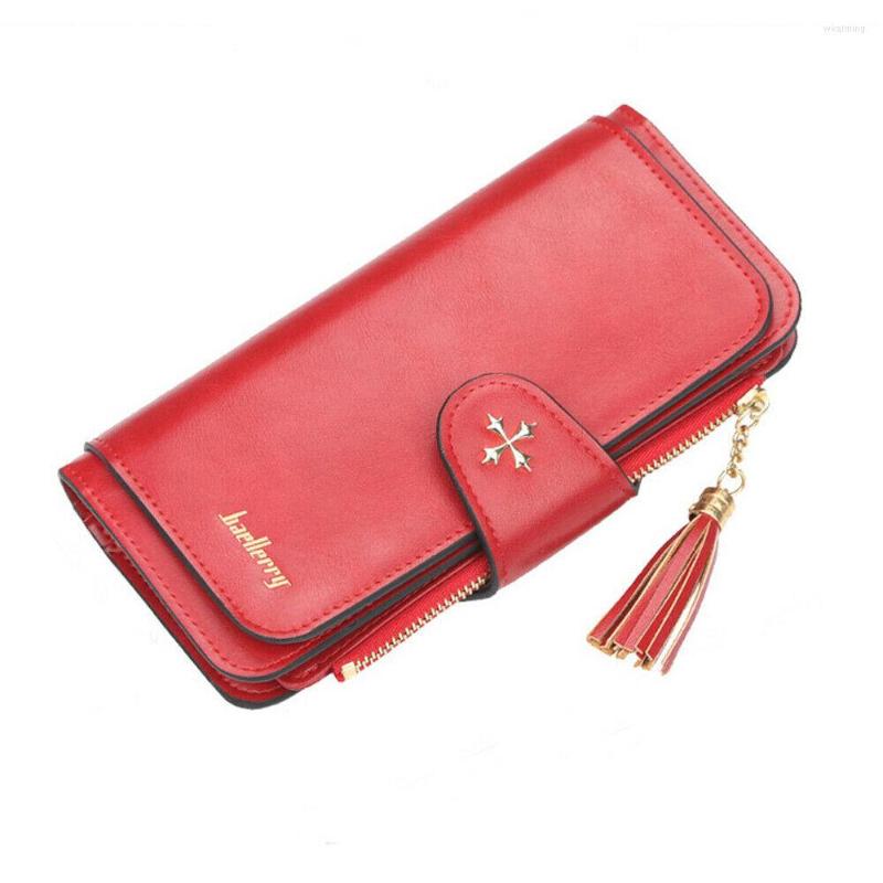 

Wallets Women Wallet Ladies Clutch Leather Long Card Holder Phone Bag Case Purse Business Evening Handbag, Black