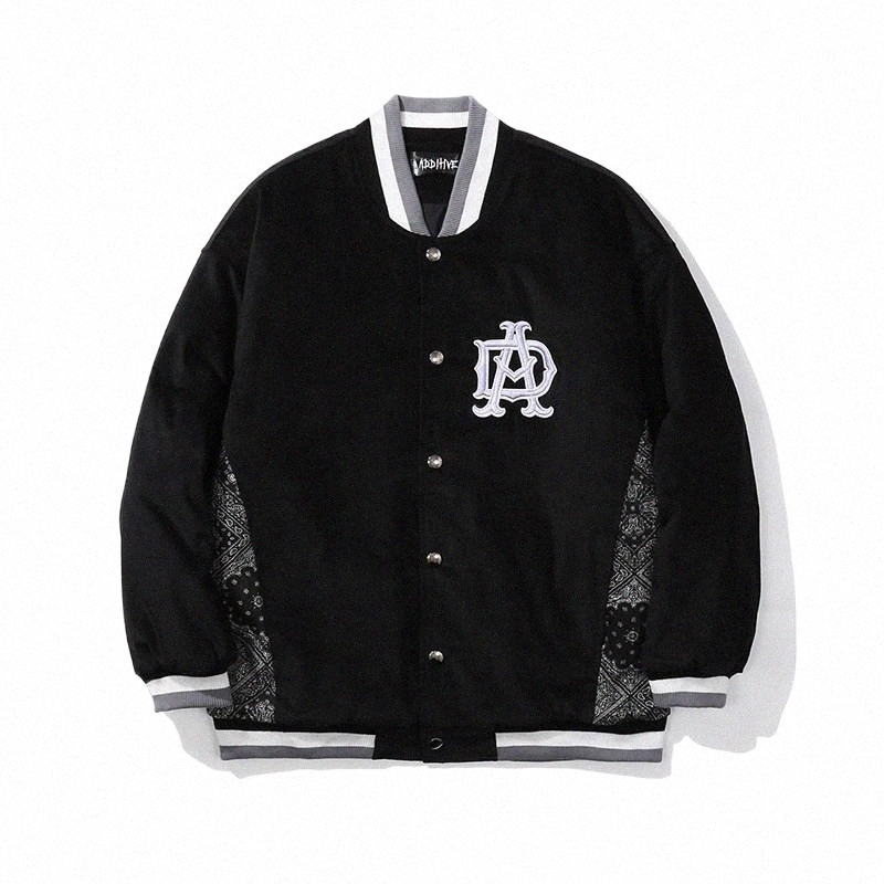 

men's Jackets Fashion Hi Street Oversized Hip Hop Varsity Baseball Jacket With Embroidery Loose Fit Letterman Coat Outerwear Patchwork O258#, White