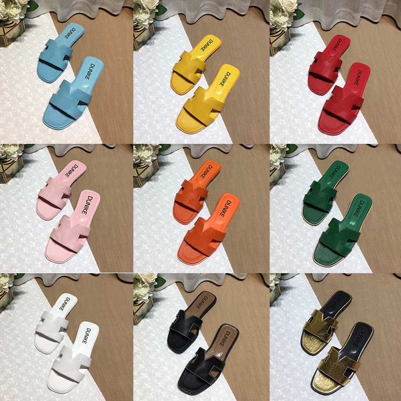 

With box orans slipper designer sandal women shoes Flat Flip Flops Crocodile Skin Slides Genuine Leather Beach Sandals Summer womens luxury slippers GAI, 13
