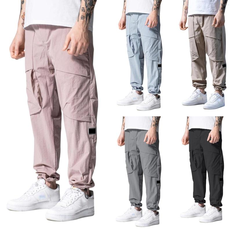 

Men' Pants Men Loose Cargo Casual Style Trousers With Pockets Fit Sweatpants Multi-pocket Hip Hop Harem Sportswear, Black