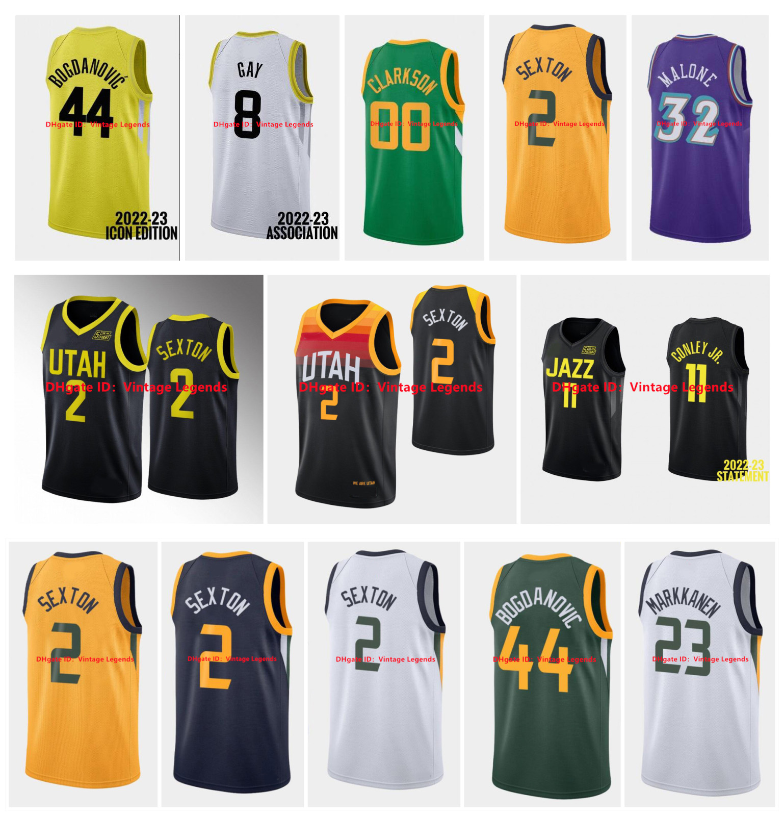 

Collin Sexton Custom Basketball Jersey Jazzes Lauri Markkanen Utahs Clarkson Rudy Gay Bojan Bogdanovic Mike 11 Conley Horton Tucker John 12 Stockton Karl 32 Malone, As pic