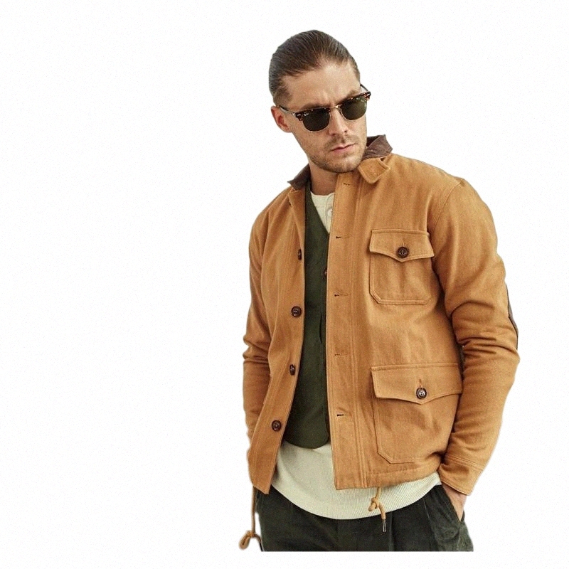 men/women American Vintage Army Jacket Thick Sherpa Linning Multi Pocket Work Men's Jackets r15I#