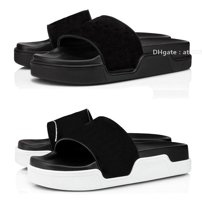 

Red-Bottoms Christians New red men slippers fashion slides triple black white pink spikes mens flat flip flops beach hotel platform san pGP