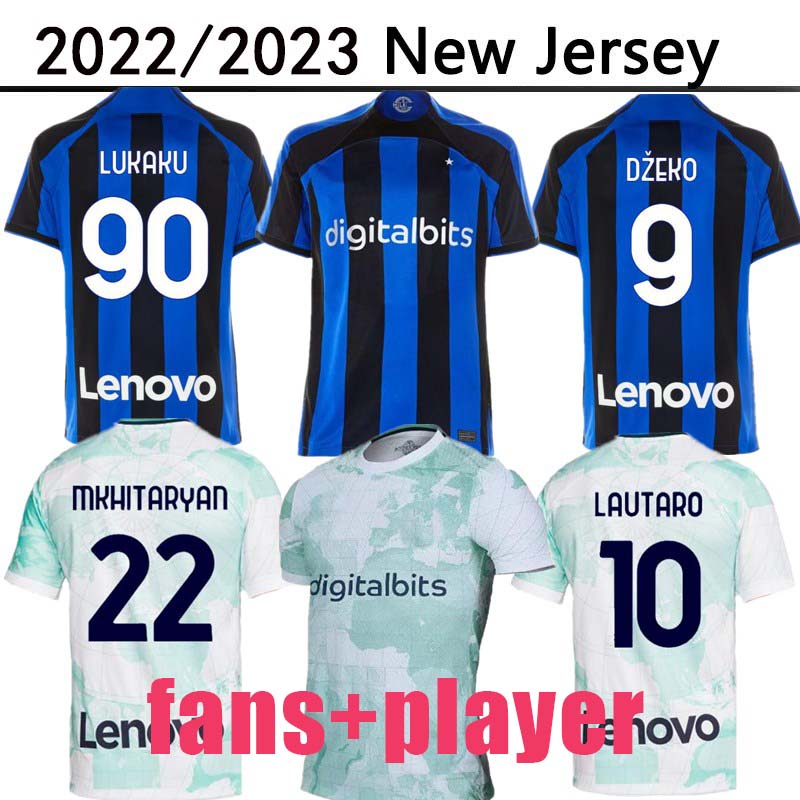 

22 23 LUKAKU soccer jerseys Inter DZEKO LAUTARO fans player 2022 2023 CALHANOGLU ALEXIS CORREA BARELLA Milan football shirt GOSENS uniforms Jersey