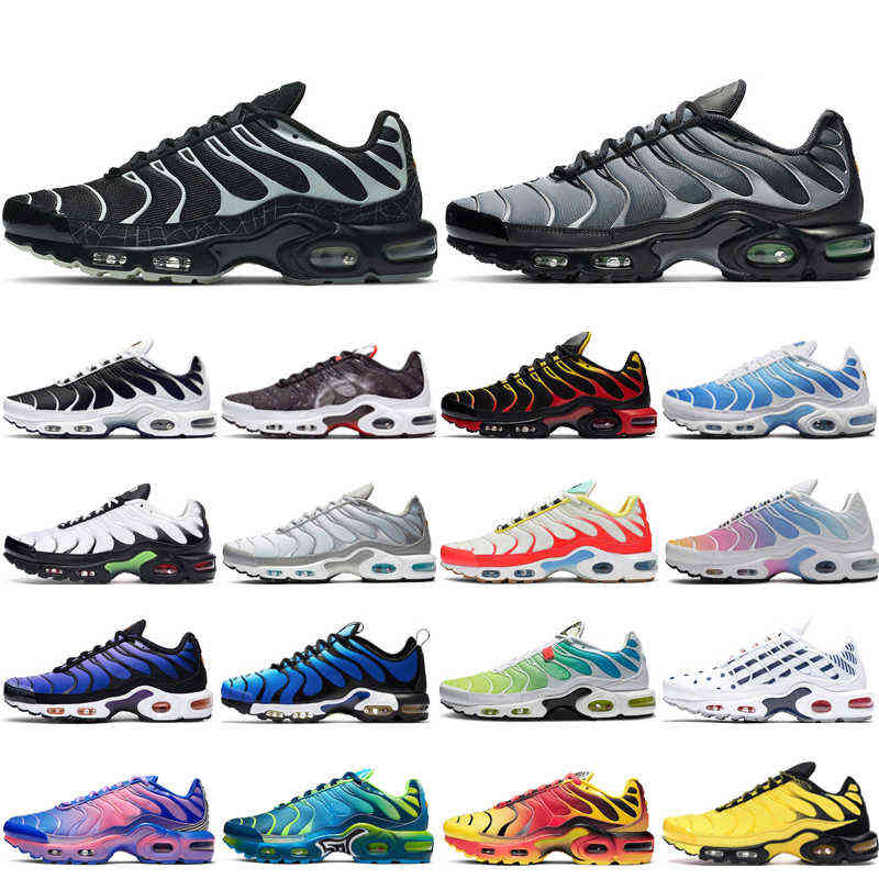 

hotsale tn plus running shoes men women black White Volt Glow Hyper Pastel blue Oreo ge Pink mens trainers outdoor sneakers sports size, #9 sunset 40-46