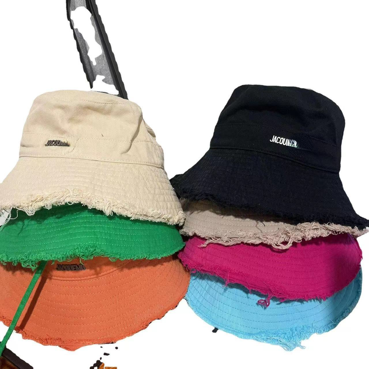 Stingy Brim Hats Letter Patterns Brand J Bucket Cap Sun Protection