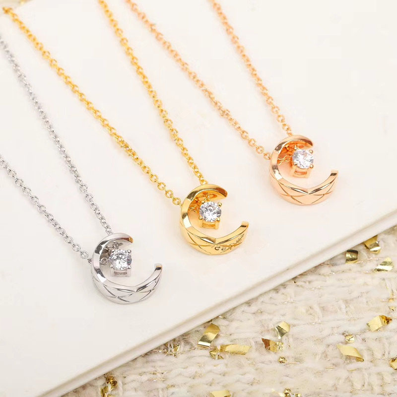

S925 sterling silver diamond designer pendant necklace for women luxury brand shing crystal stone short choker necklaces jewelry gift