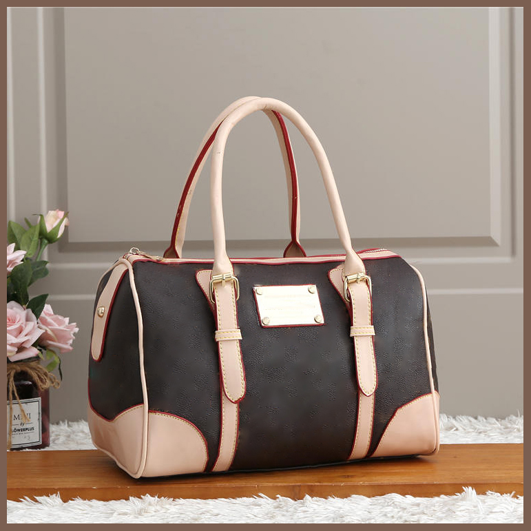 

2022 Women Messenger Travel bag Classic Style Fashion bags Shoulder Lady Totes handbags Speedy 31 cm 007, White lattice