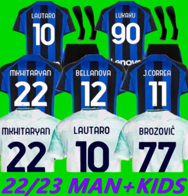

2022 2023 LUKAKU Inter Milans soccer jerseys CORREA DZEKO BARELLA LAUTARO SKRINIAR DE VRIJ  23 BROZOVIC football shirt uniforms men kids kit 646, 22/23