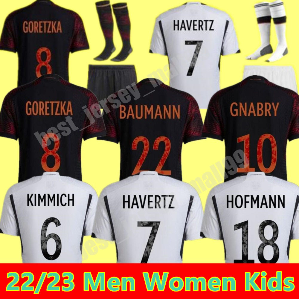 

2022 Soccer Jerseys GermanyS HUMMELS KROOS WERNER MULLER boys set Football shirt GOTZE SANEA KHEDIRA REUS German 22 23 men kids kit women uniform Player Fans versoin, Home player version men