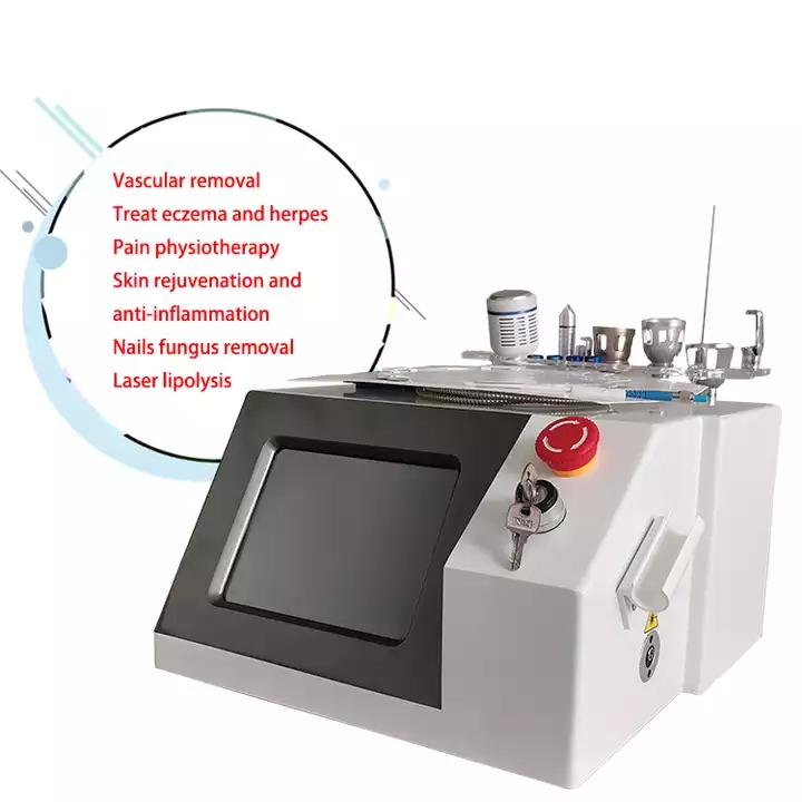 

New 980nm RF Equipment Vascular Multifunction Safe and Scarless Diode Laser Nail Fungus 6 in 1 60W Treatment Physiotherapy Machine