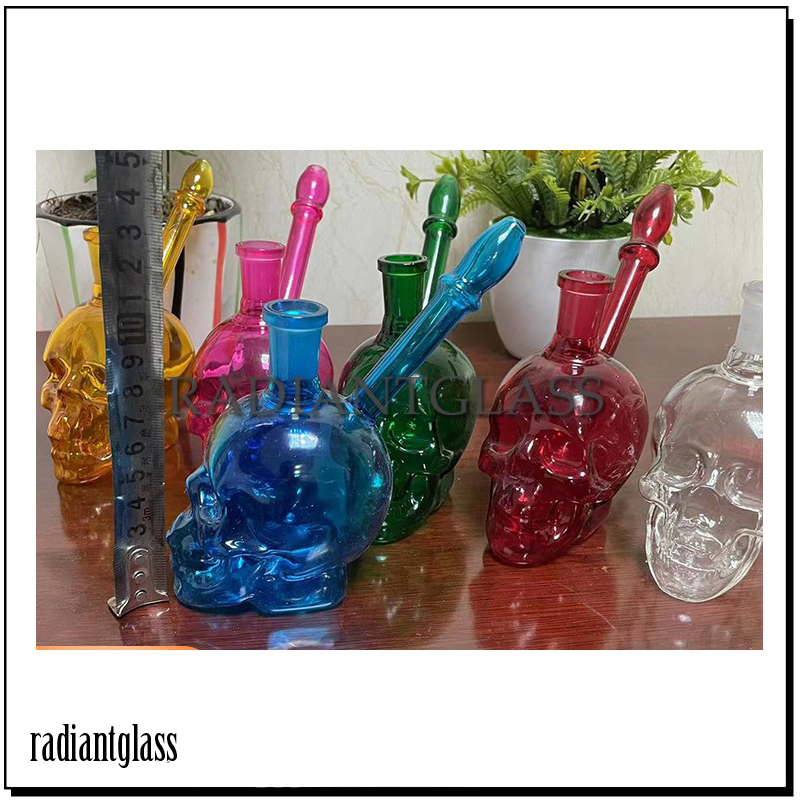 

glass mini bong Beauty skull shaped hookahs creative hookah water pipe mini bubbler dab rigs for smoking