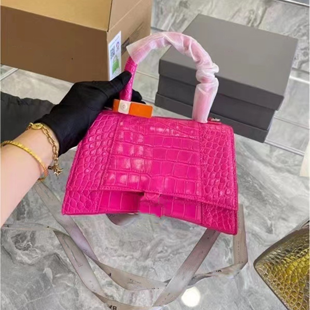 

Shoulder Bags Luxury Designer Women Totes Genuine Leather 2022 New Crocodile Pattern Hourglass Bag Trendy Fashion Handbag, 001