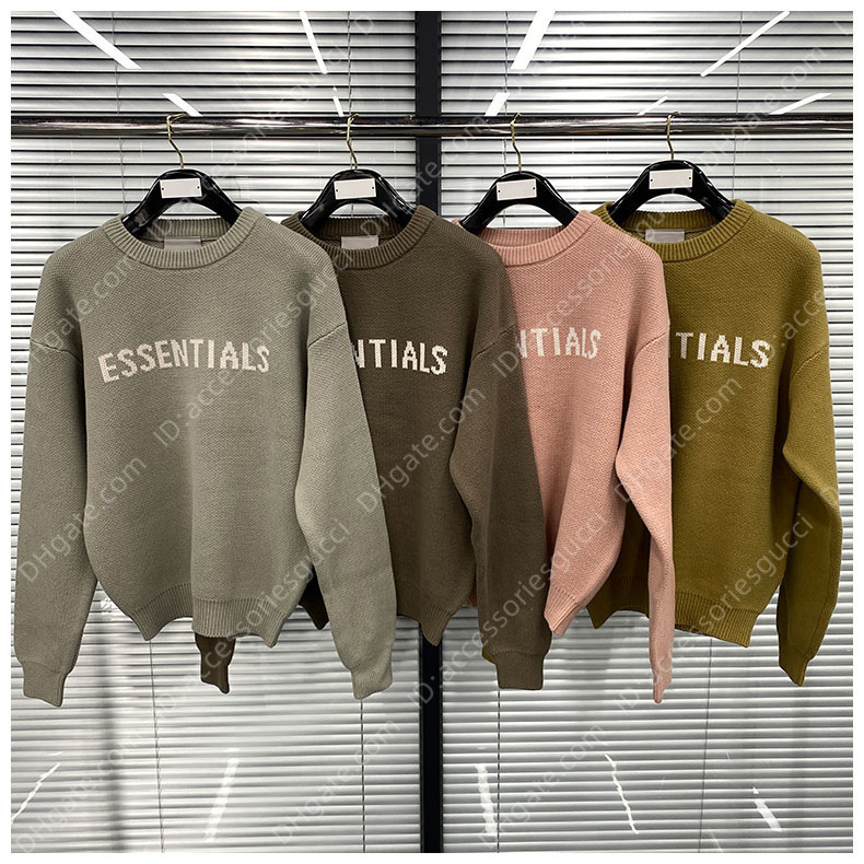 

Sweaters Fog Brand Essential Sweater Men' and Women' Fashion Pure Cotton Winter Loose New Color Round Neck, Brown