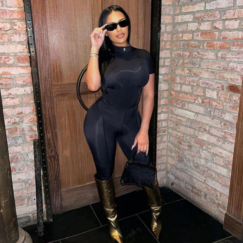 

Women' Two Piece Pants Butt-lifted Club Tops Set Elastic Body Shaping Shirt Trousers Short Sleeve Women Blouses High Waist Tight Suit, Black