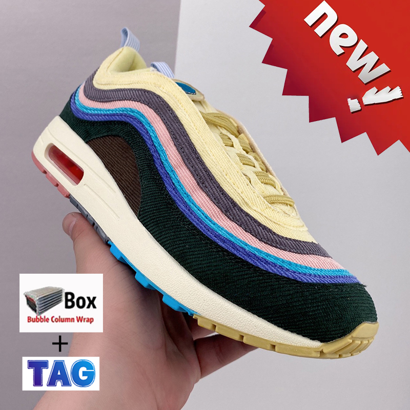 

SW 97OG Running Shoes 97s sean wotherspoon Men women sneakers With box Vivid Sulfur Multi Yellow Blue Hybrid trainers breathable comfortable man womans Sneaker, 02