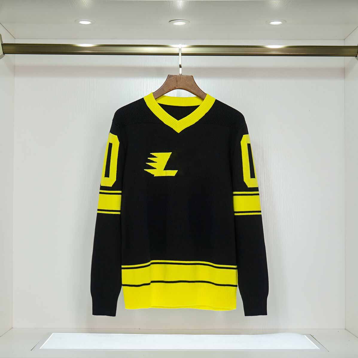 

Men's Sweaters Knitted Long Sleeve Loose Pullovers for Mens Womens Designer Letters Printed Sweatshirts Autumn Winter Warm Comfortable Jumpers 5-Color M-XXL, Black